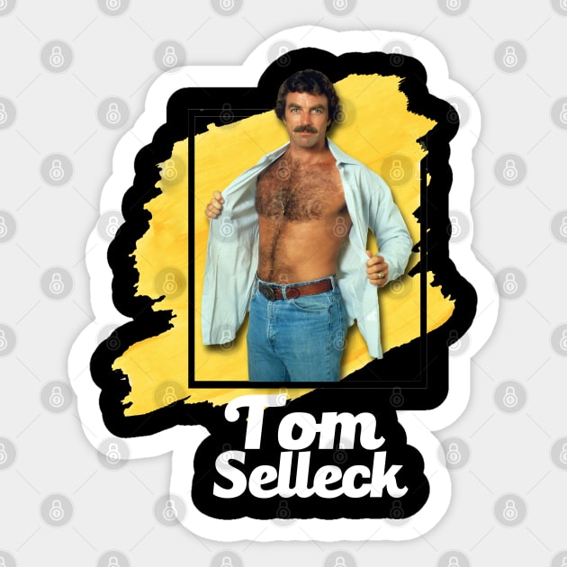 Tom Selleck//Yellow Splash Sticker by 9ifary